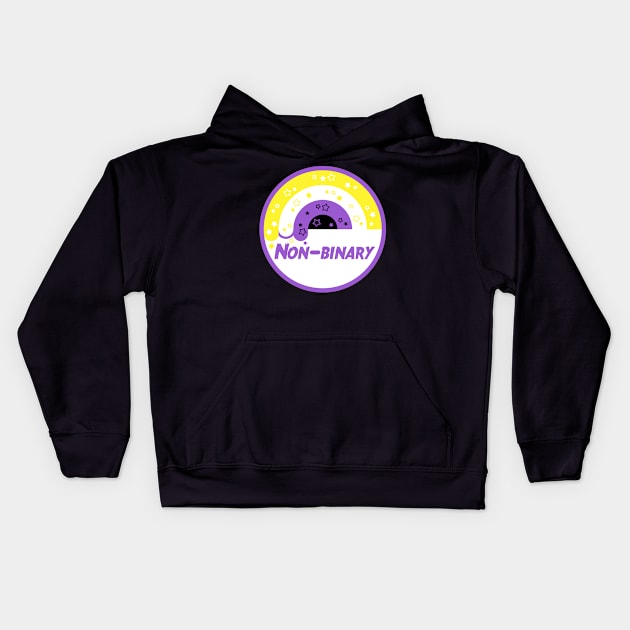 Rainbow Orb [nonbinary] Kids Hoodie by deadbeatprince typography